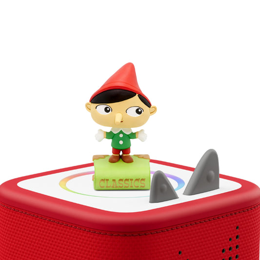 Tonies Pinocchio story card visual for easy bedtime storytelling.