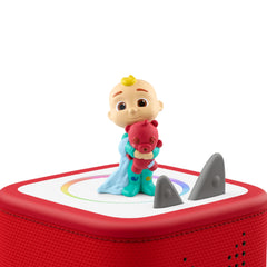 Tonies Getting Ready with JJ on Toniebox illustrating easy audio activation during playtime.