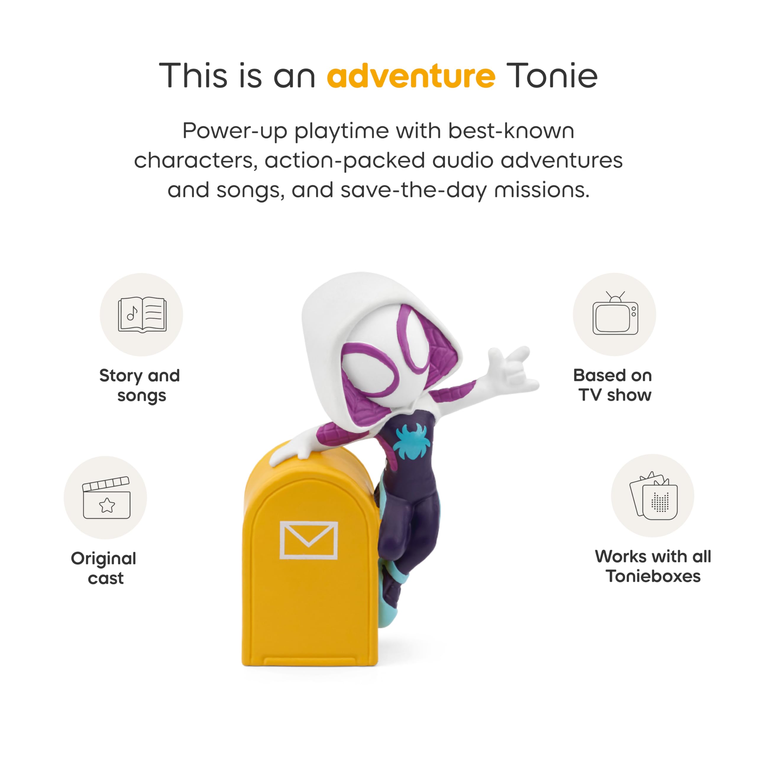 Tonies Ghost-Spider story card adds a narrated adventure between songs.