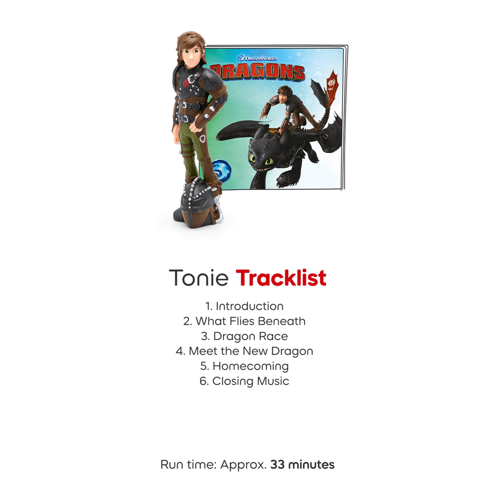 Tonies Hiccup tracklist image with four tales for engaging sessions.