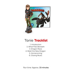 Tonies Hiccup tracklist image with four tales for engaging sessions.