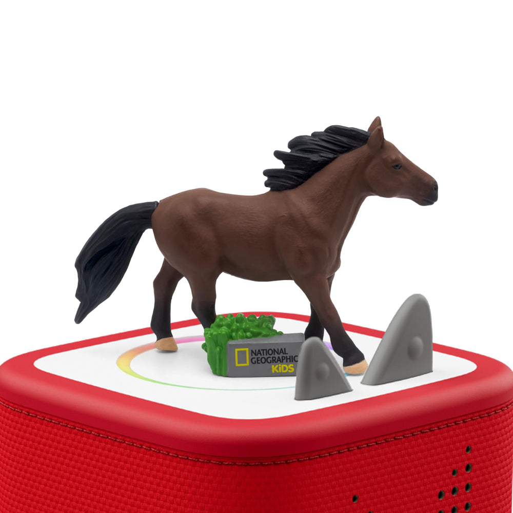 Tonies horse stories tracklist visual highlighting eight kid-friendly adventures.