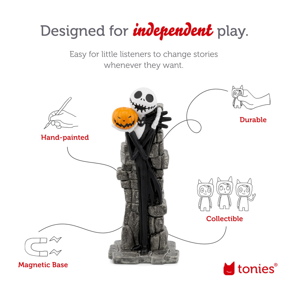 Tonies Jack Skellington content visual demonstrates storytelling and music for kids