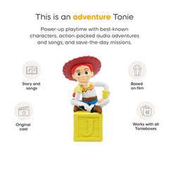 Tonies Jessie figurine on shelf promoting interactive play.