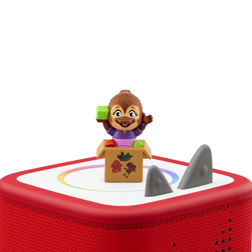 Close-up of Jodi Platypus figurine inviting kids to explore new neighborhood adventures.