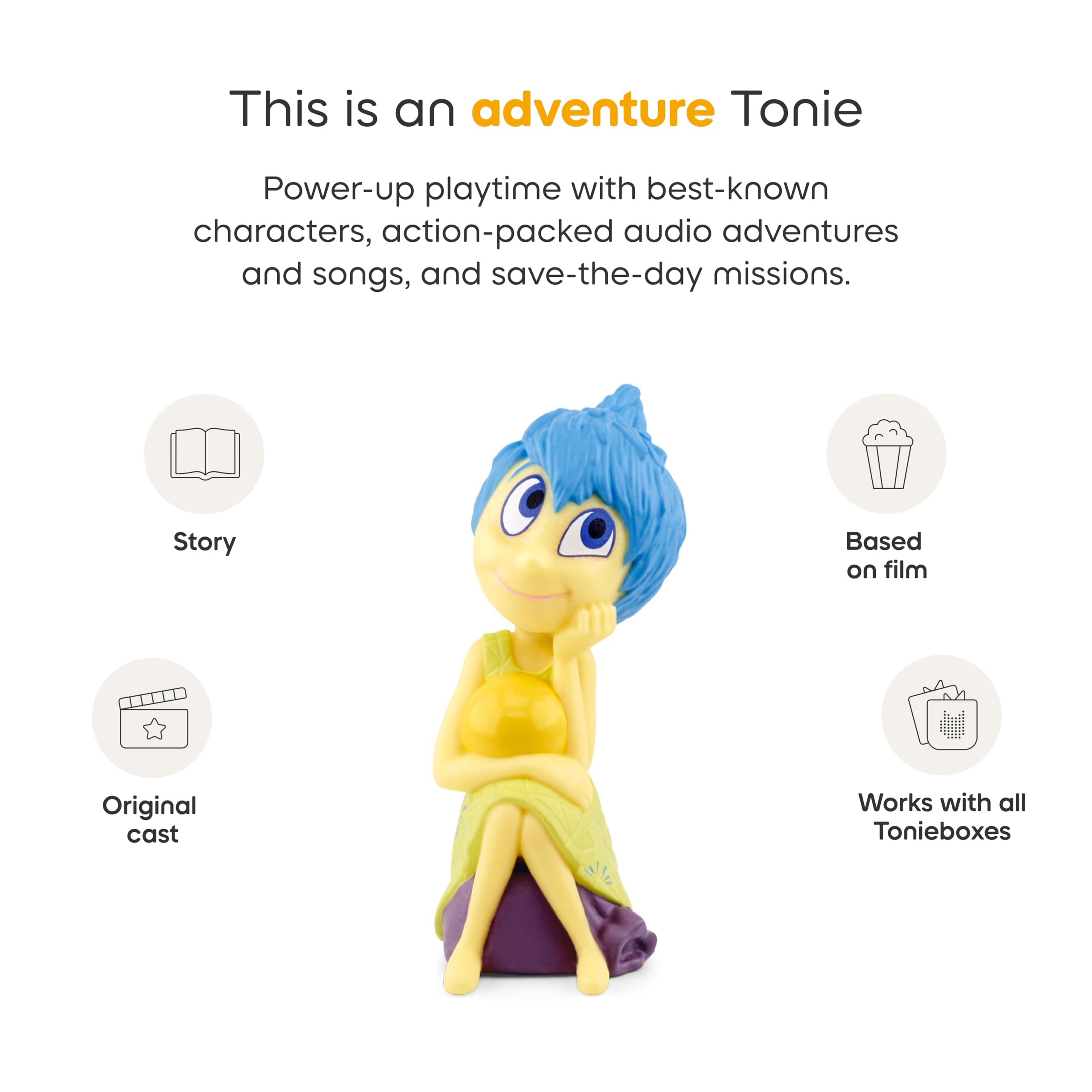 Tonies Joy Amy Poehler voice figurine detail emphasizes authentic audio.