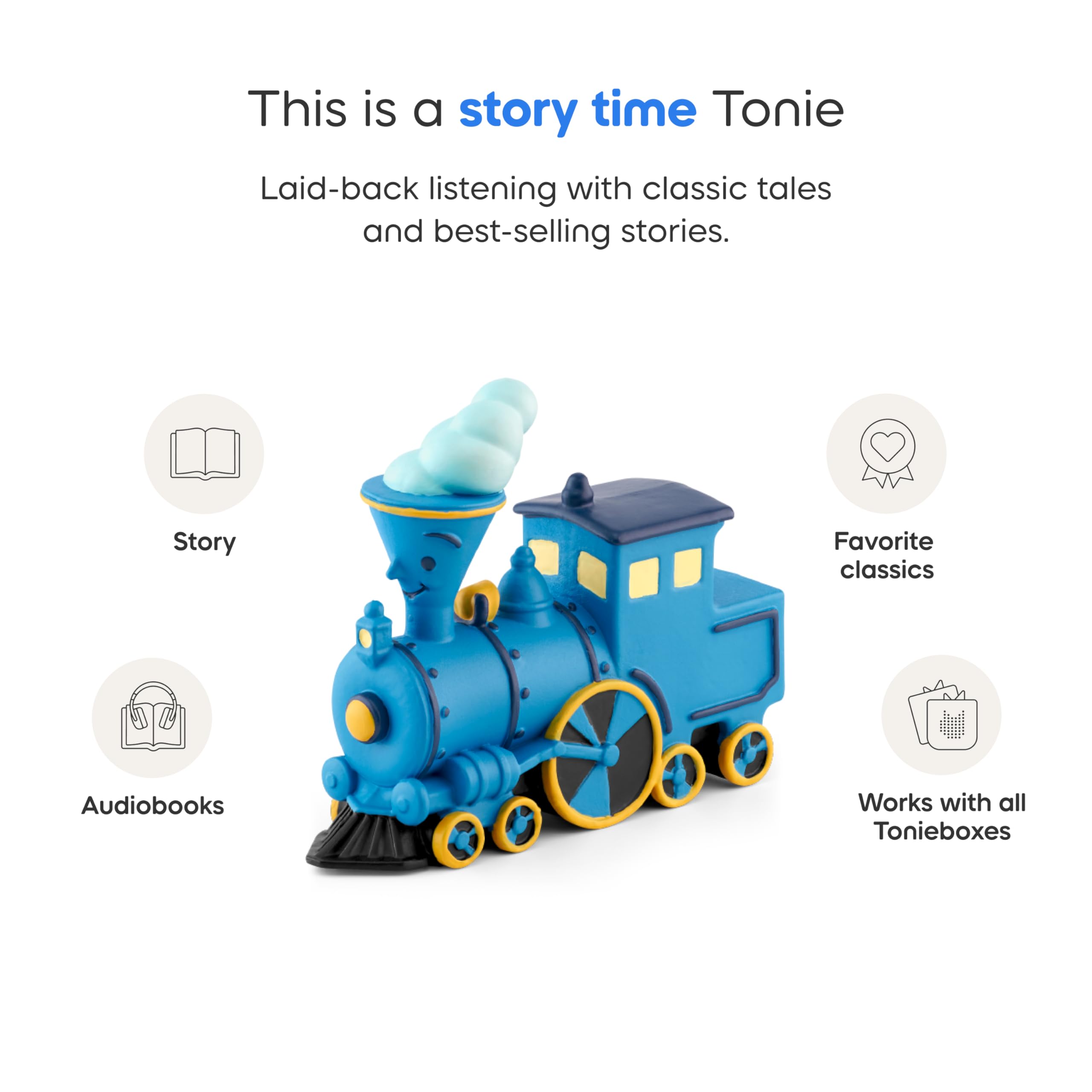Tonies Little Engine That Could packaging highlighting safe and durable play