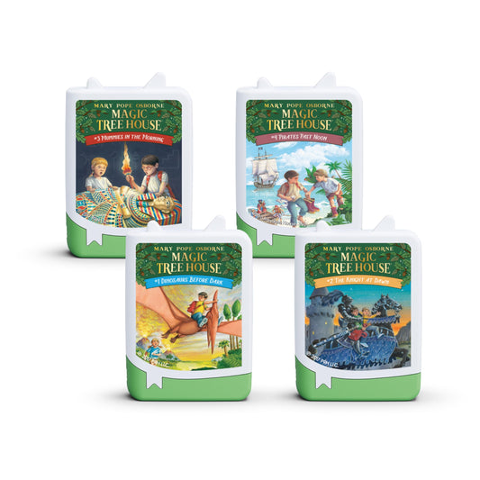 Tonies Magic Tree House Set four-pack cover art inviting curiosity for kids