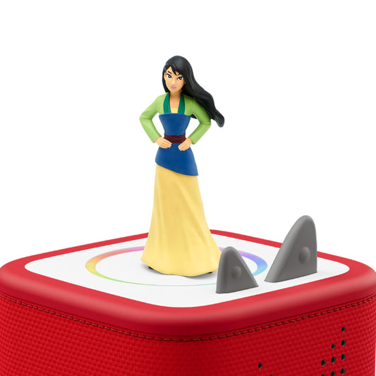 Tonies Mulan and Mushu close-up highlights a loyal dragon companion