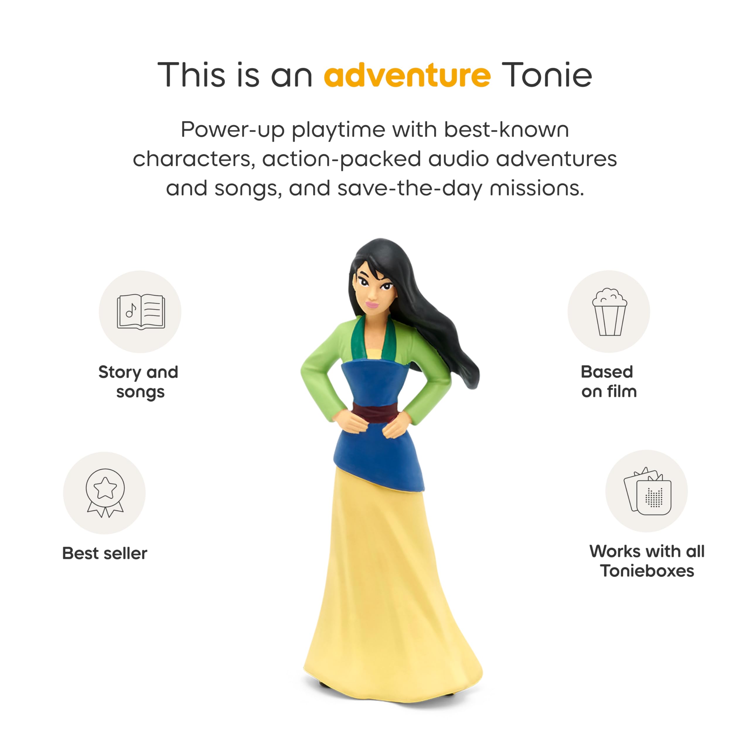 Tonies Mulan song-pack image presents four songs for sing-alongs