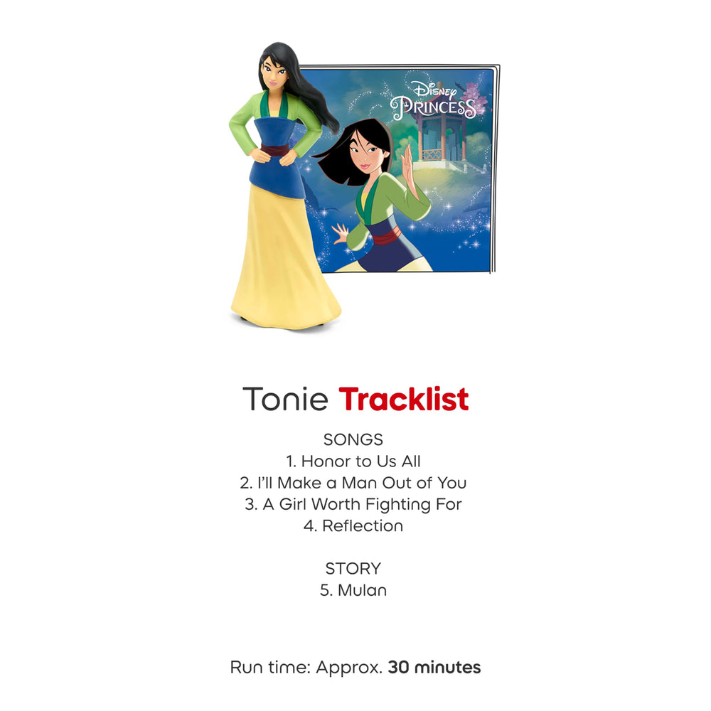 Tonies Mulan story-track image highlights the Mulan story ready to play