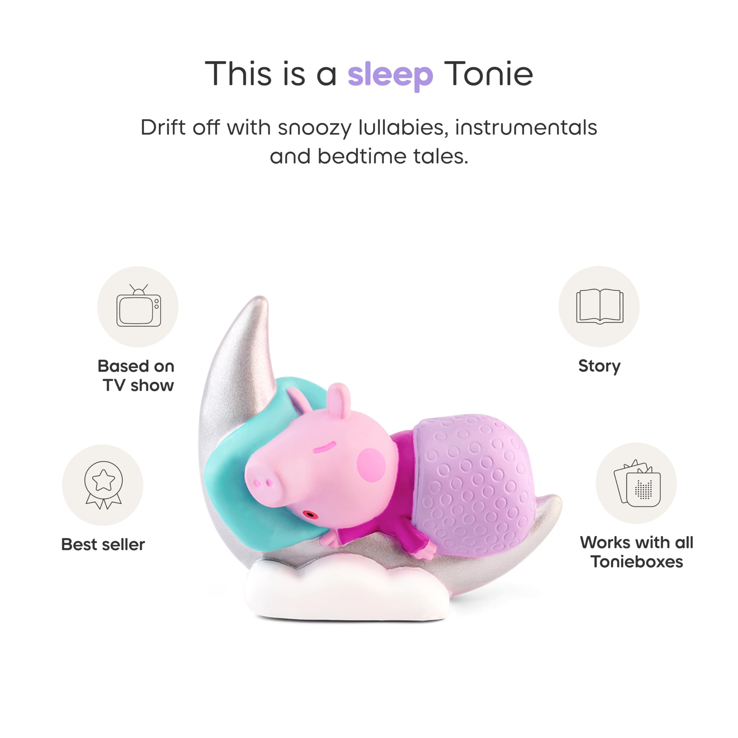 Tonies audio includes dialogue and songs for immersive listening experiences.