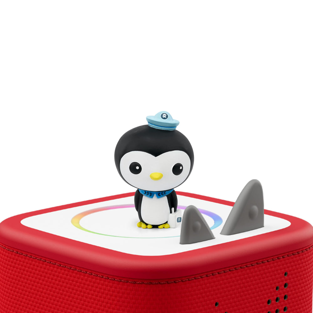 Tonies Peso figure shown with six Octonauts stories, inviting kids to explore sea adventures