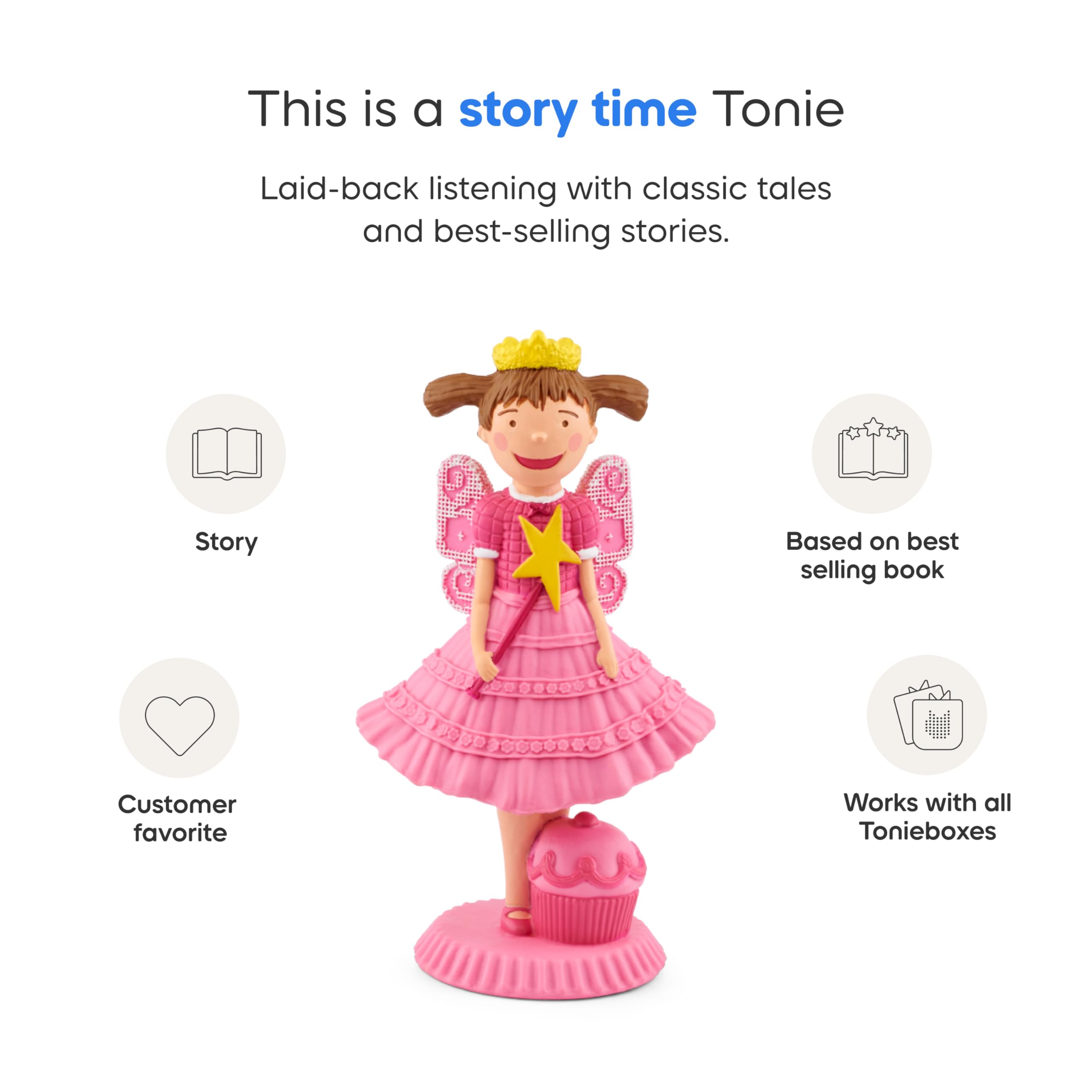 Tonies Pinkalicious cupcake imagination scene encourages creative play.