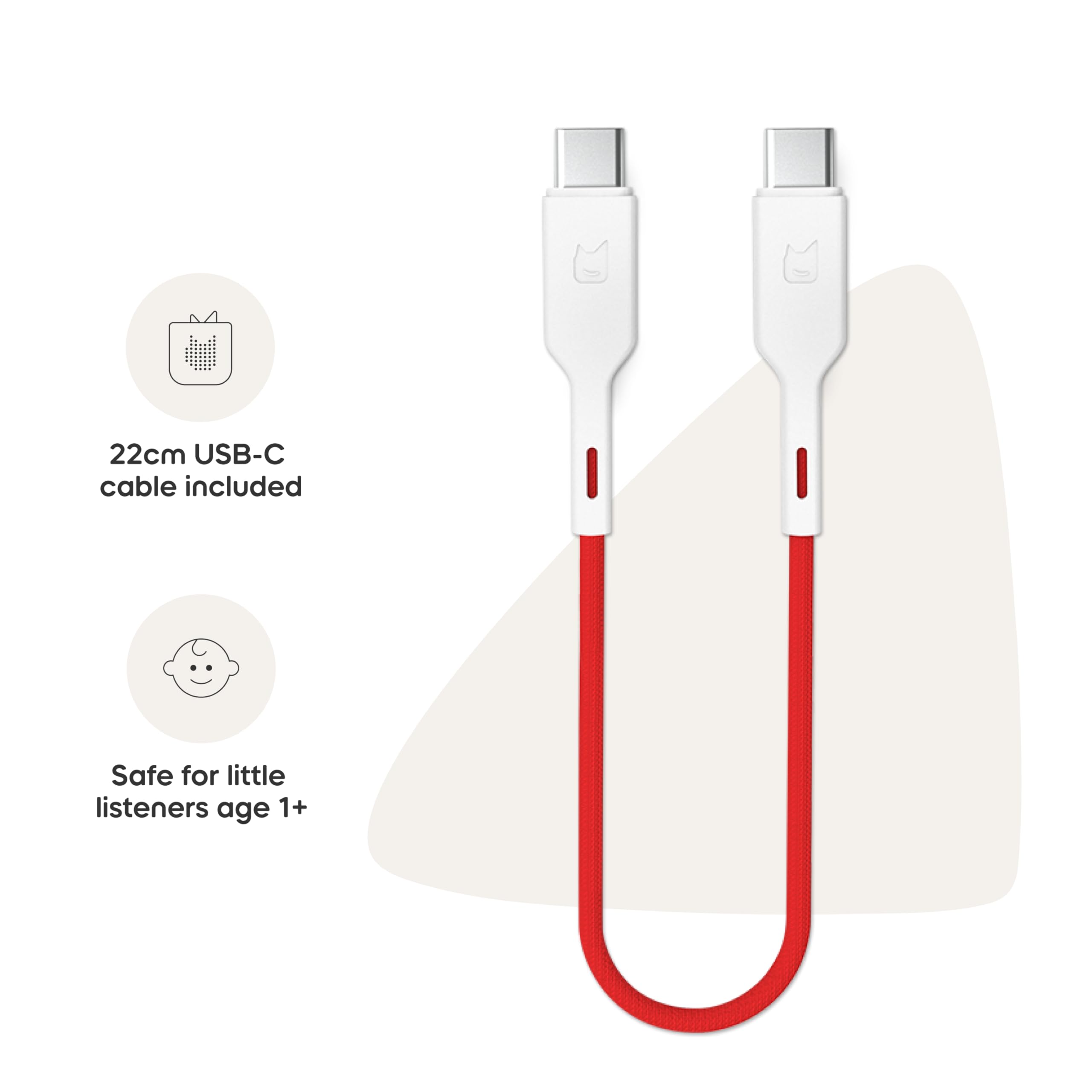 USB-C cable pictured for convenient daily recharging.