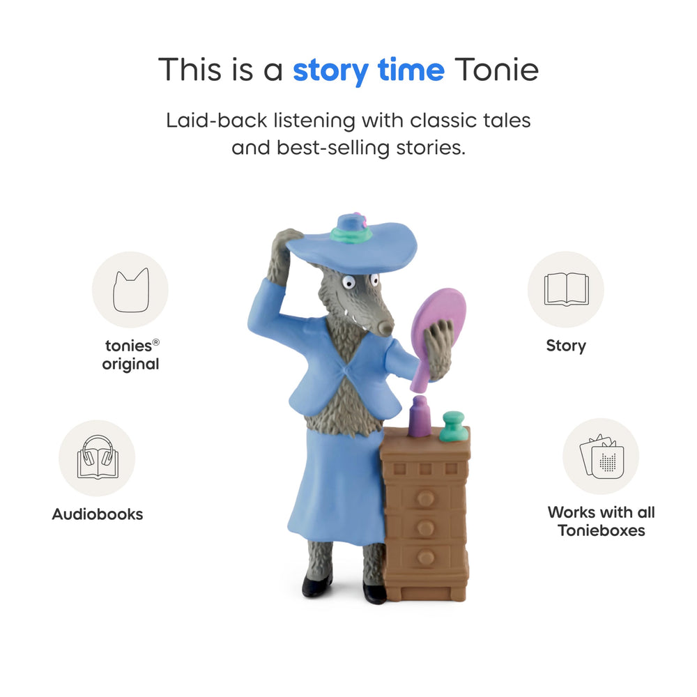 Tonies Revolting Rhymes Goldilocks image—bright storytelling moments encourage listening focus.