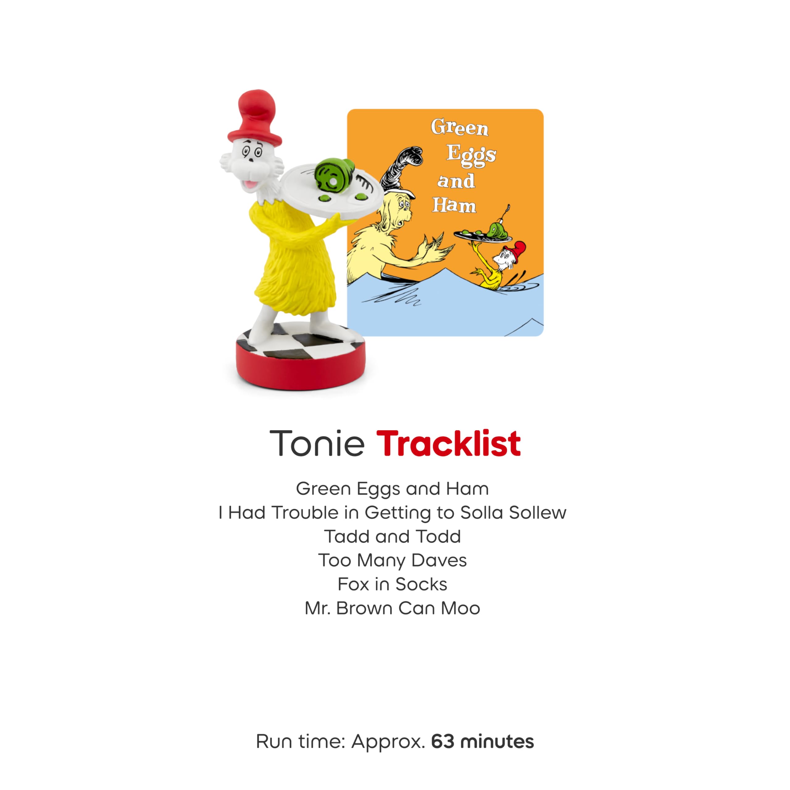 Tonies Sam-I-Am compatible audio toy for quiet solo listening.
