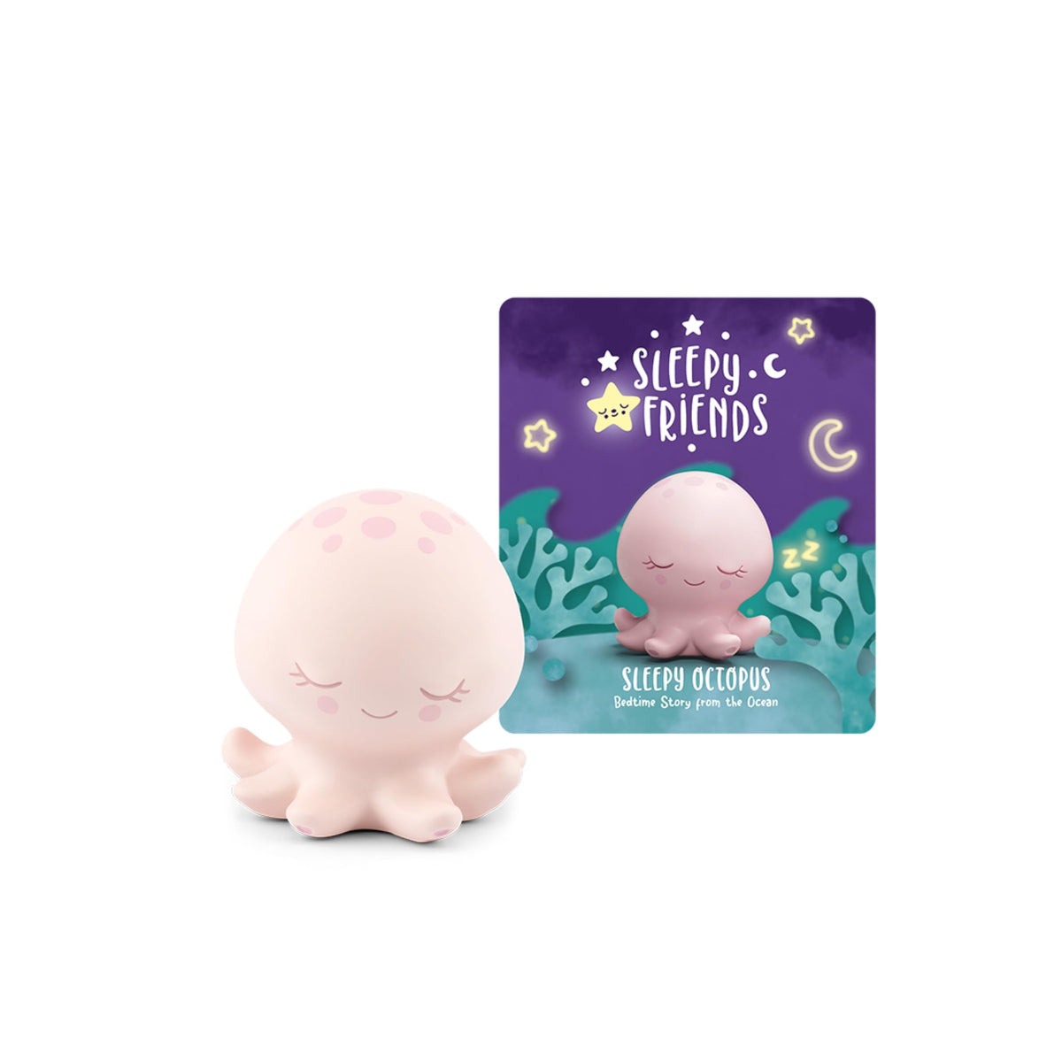 Tonies Sleepy Octopus figurine on a Toniebox for bedtime listening and lullaby benefits