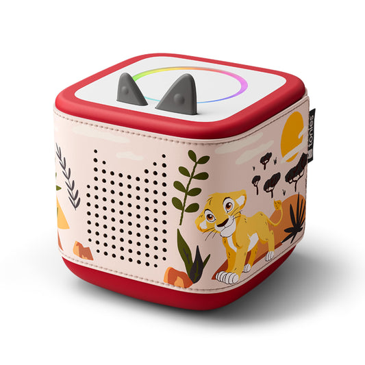 Tonies Disney Lion King sleeve wrap on Toniebox 2 adds playful style.