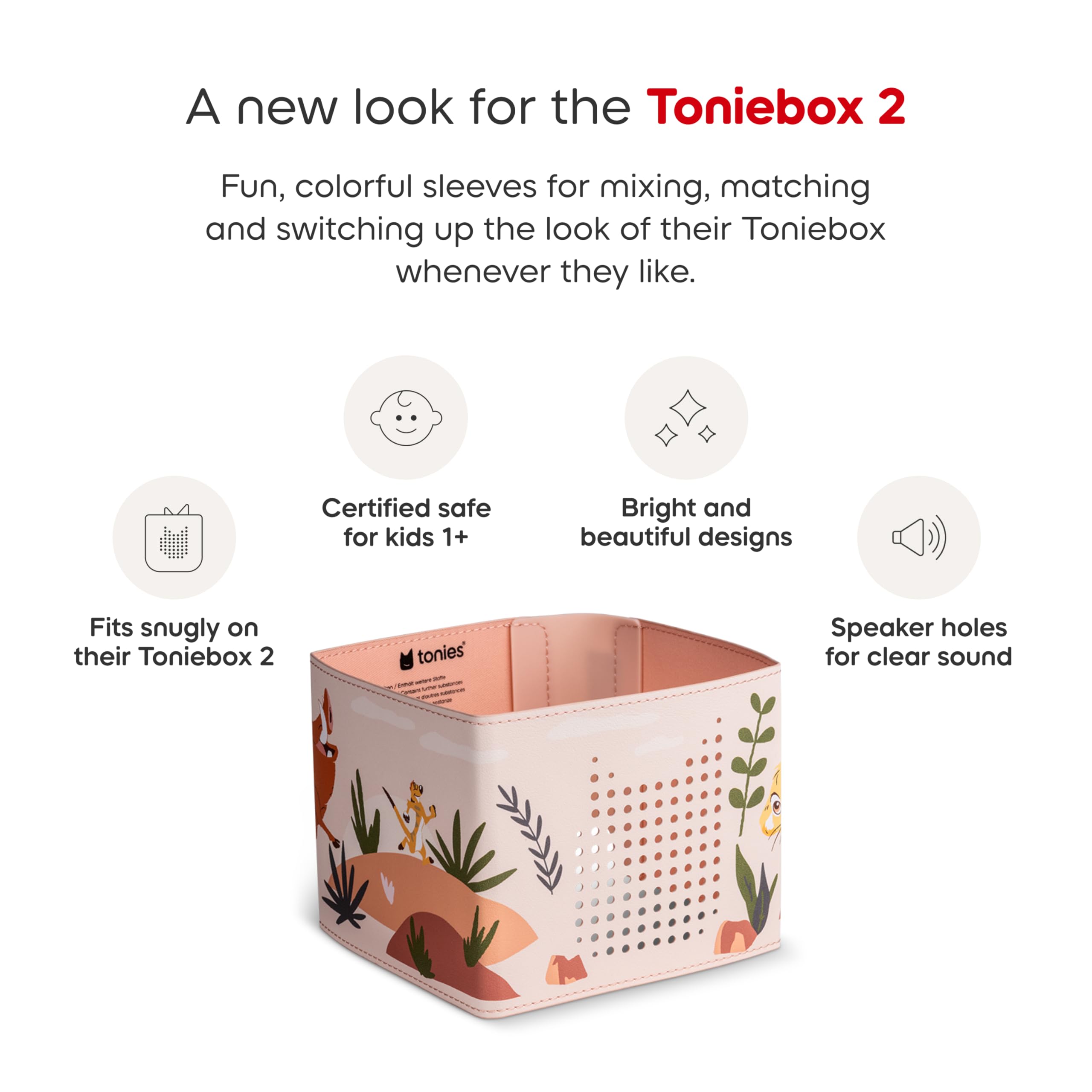 Secure-fit Toniebox 2 sleeve keeps the unit steady during play.