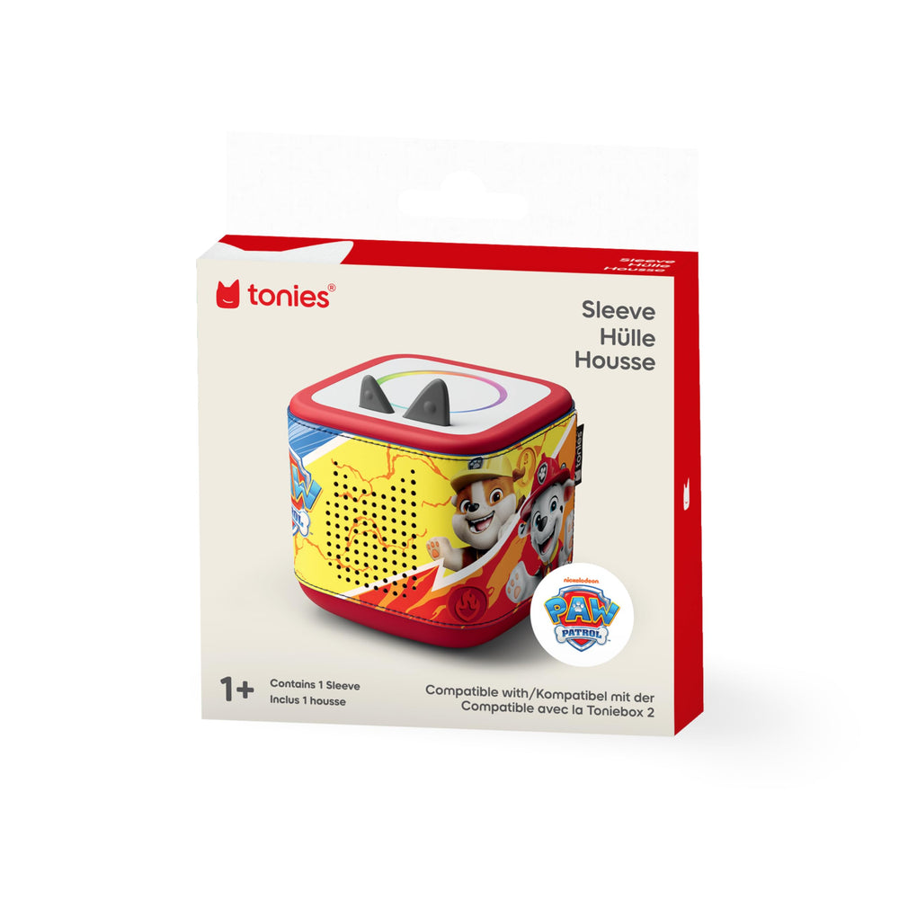 Tonies sleeve compatible with Toniebox 2 only, ensuring proper fit.