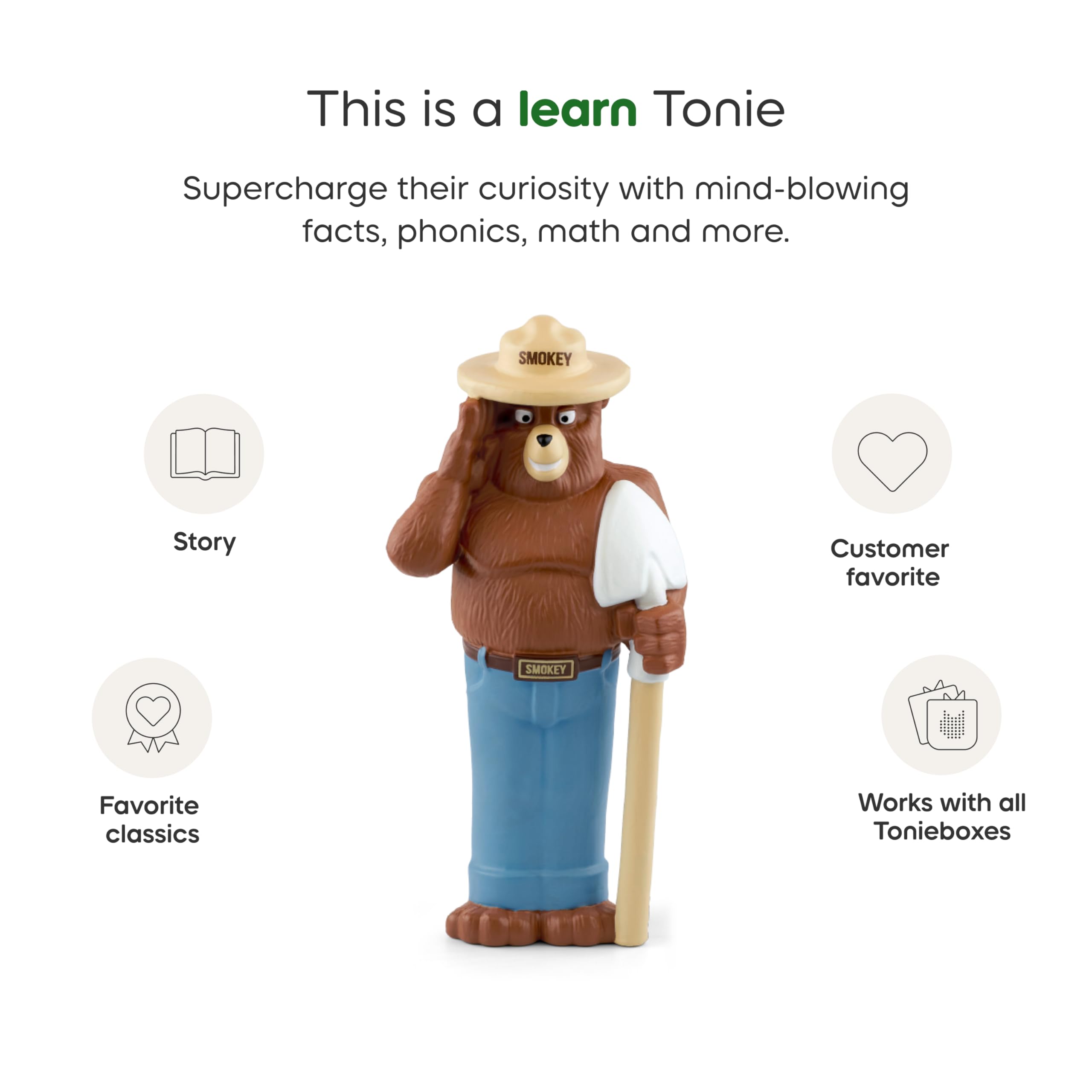 Tonies Smokey Bear packaging on display as a forest safety gift.