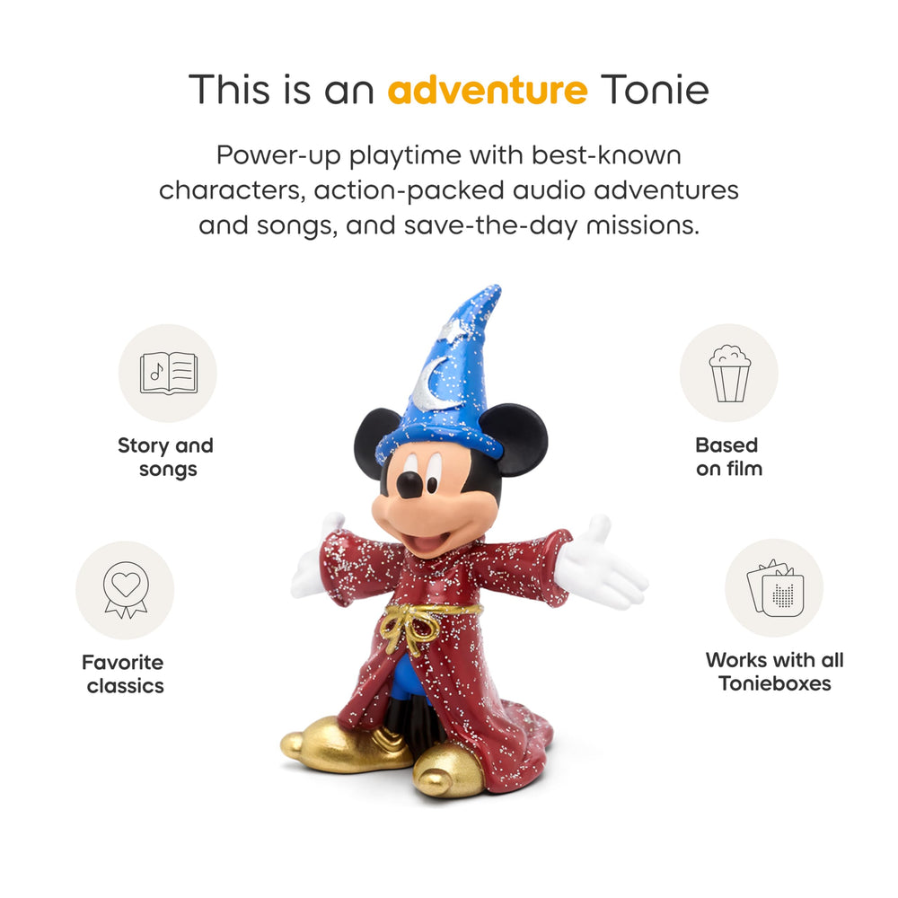 Tonies Sorcerer Mickey detail with hat and wand, decorative and collectible.