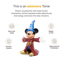 Tonies Sorcerer Mickey detail with hat and wand, decorative and collectible.