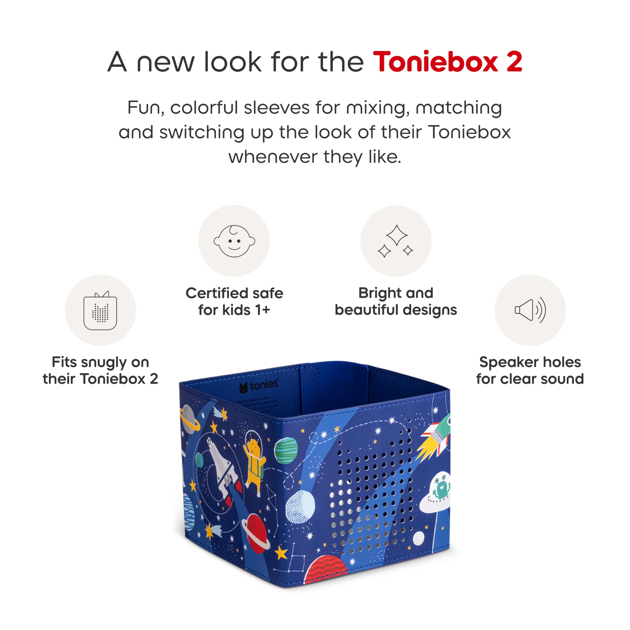 Tonies Space Sleeve easy slip-on for quick customization.