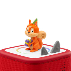 Tonies Spanish Celebration Songs packaging showcases a kid-friendly party music set.