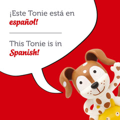 Tonies Spanish Playtime Songs figurine back view with sturdy design for daily play.