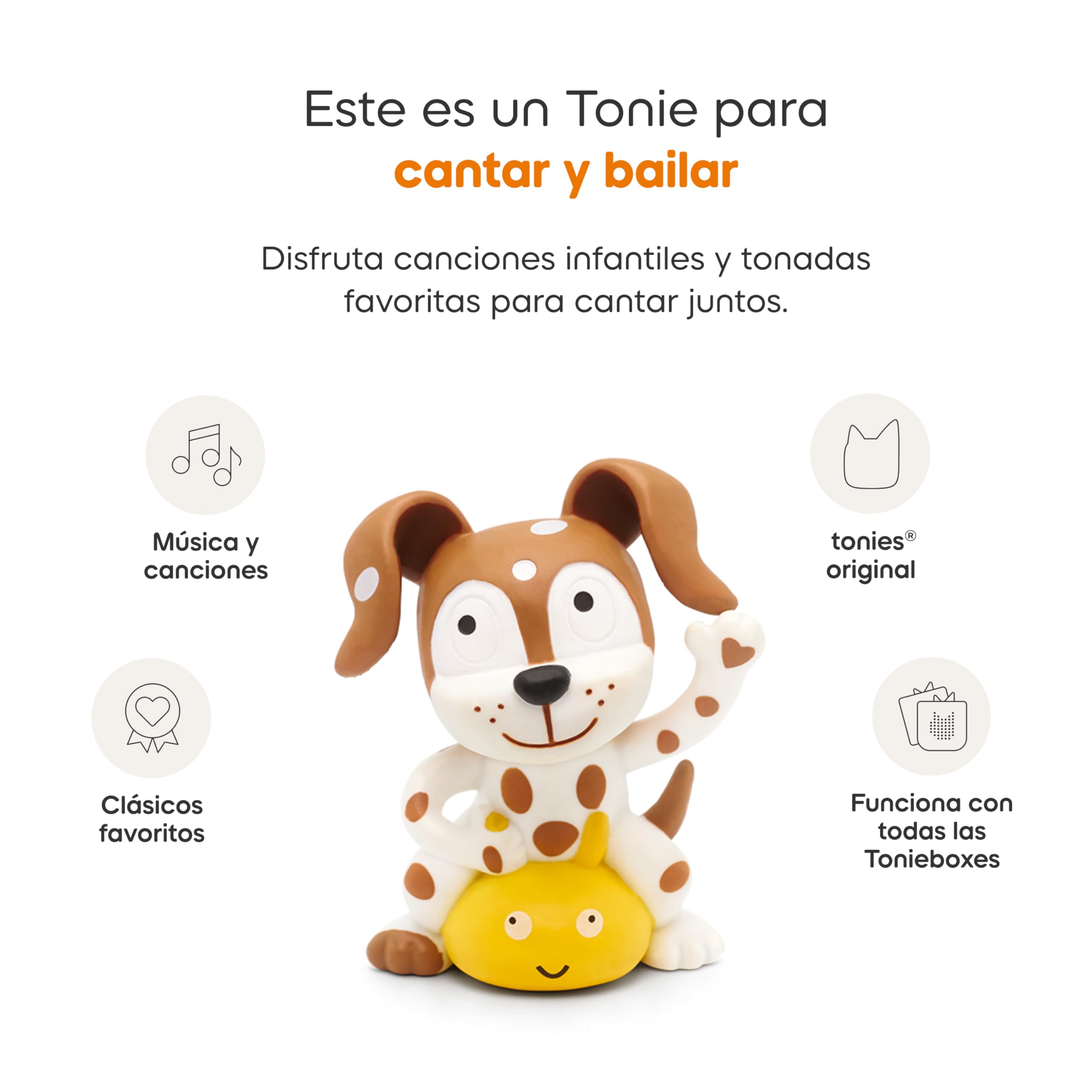 Tonies Spanish Playtime Songs figurine kids playing, fosters shared music moments.