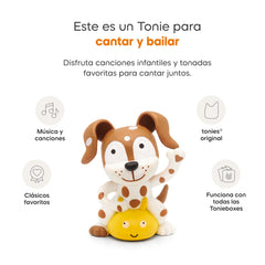 Tonies Spanish Playtime Songs figurine kids playing, fosters shared music moments.