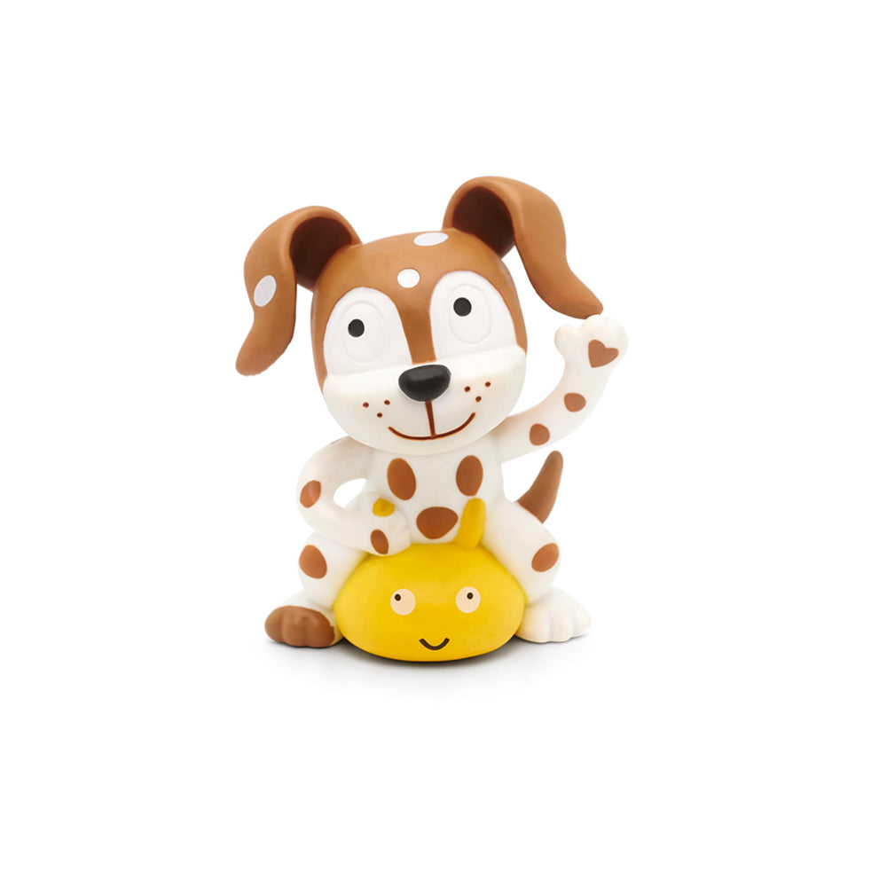 Tonies Spanish Playtime Songs figurine on Toniebox, ready for instant listening.