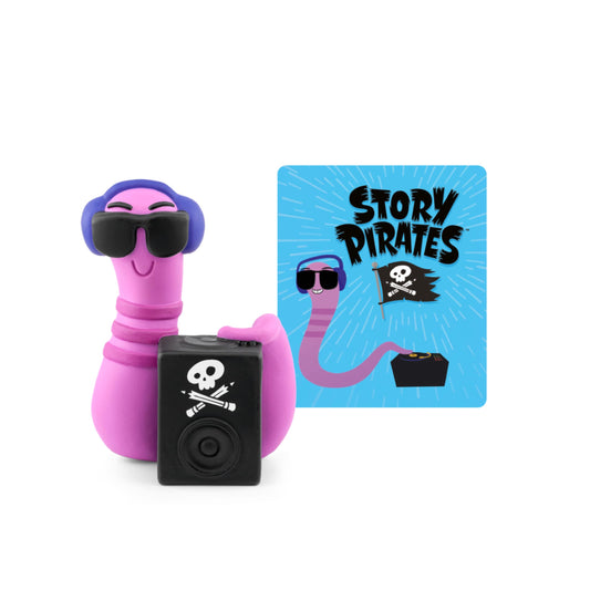 Tonies Story Pirates DJ Squirm-a-Lot figure for imaginative play with kid-submitted stories.