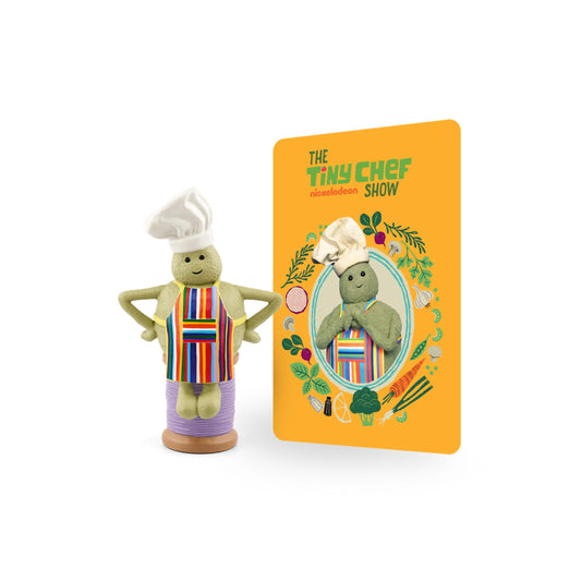 Tonies Tiny Chef figurine close-up, handheld design ideal for imaginative play.