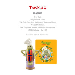 Tonies Tiny Chef artwork highlighting six stories totaling about 48 minutes.