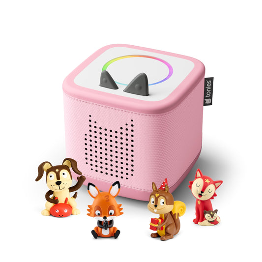Tonies Toniebox 2 Cloud Pink, front view, encourages independent play