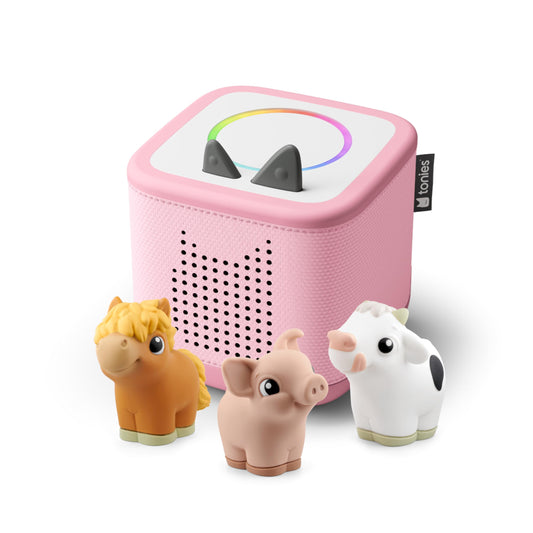 Tonies Toniebox 2 Cloud Pink with child-friendly controls for independent listening.