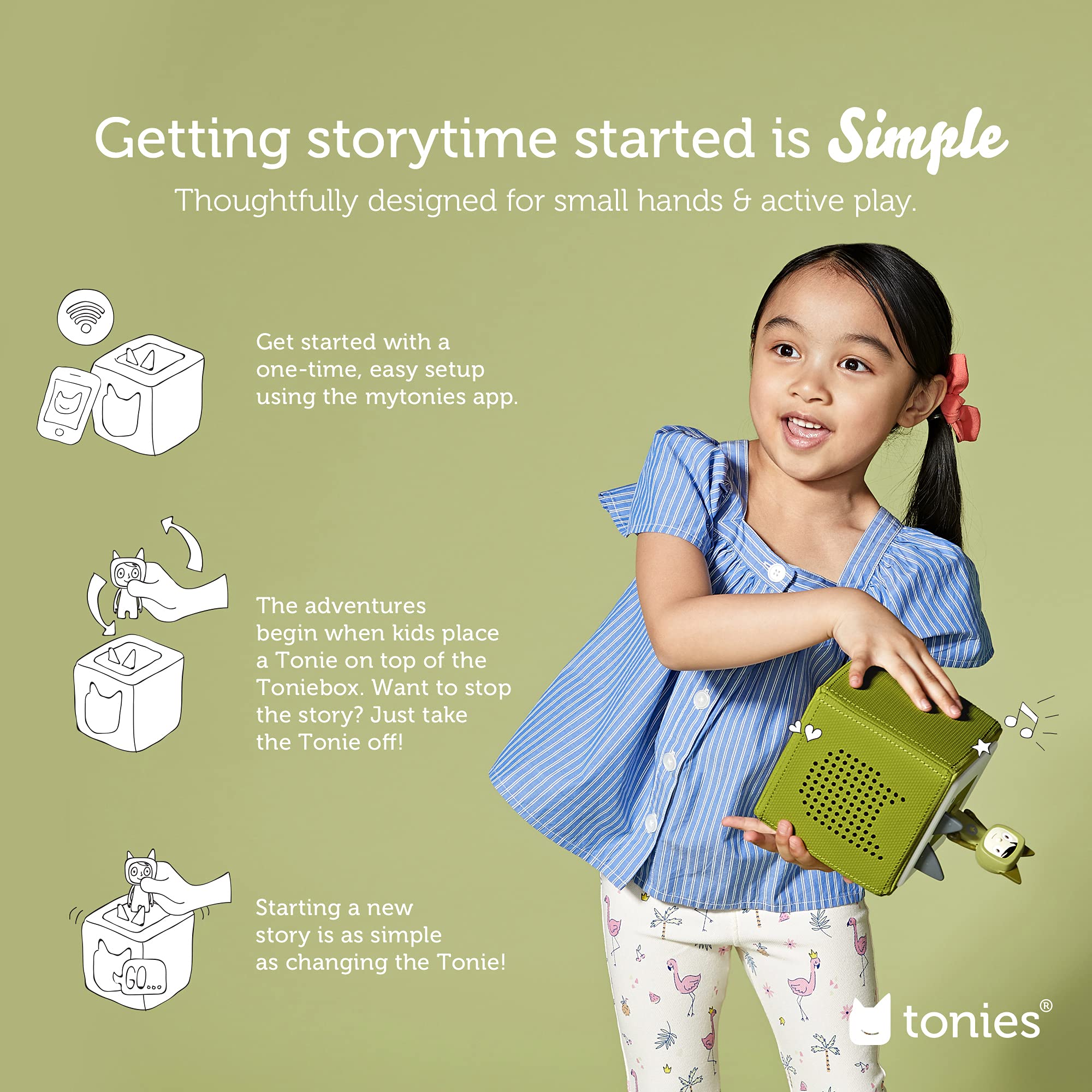 Toniebox in bedtime storytelling mode with auto-play feature.