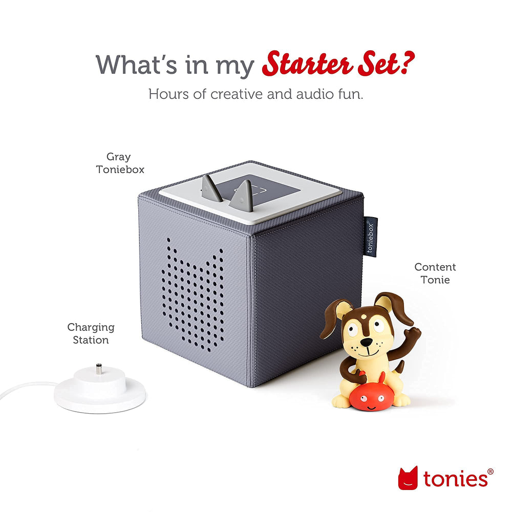Tonies Toniebox gray ears offer easy volume control during listening.