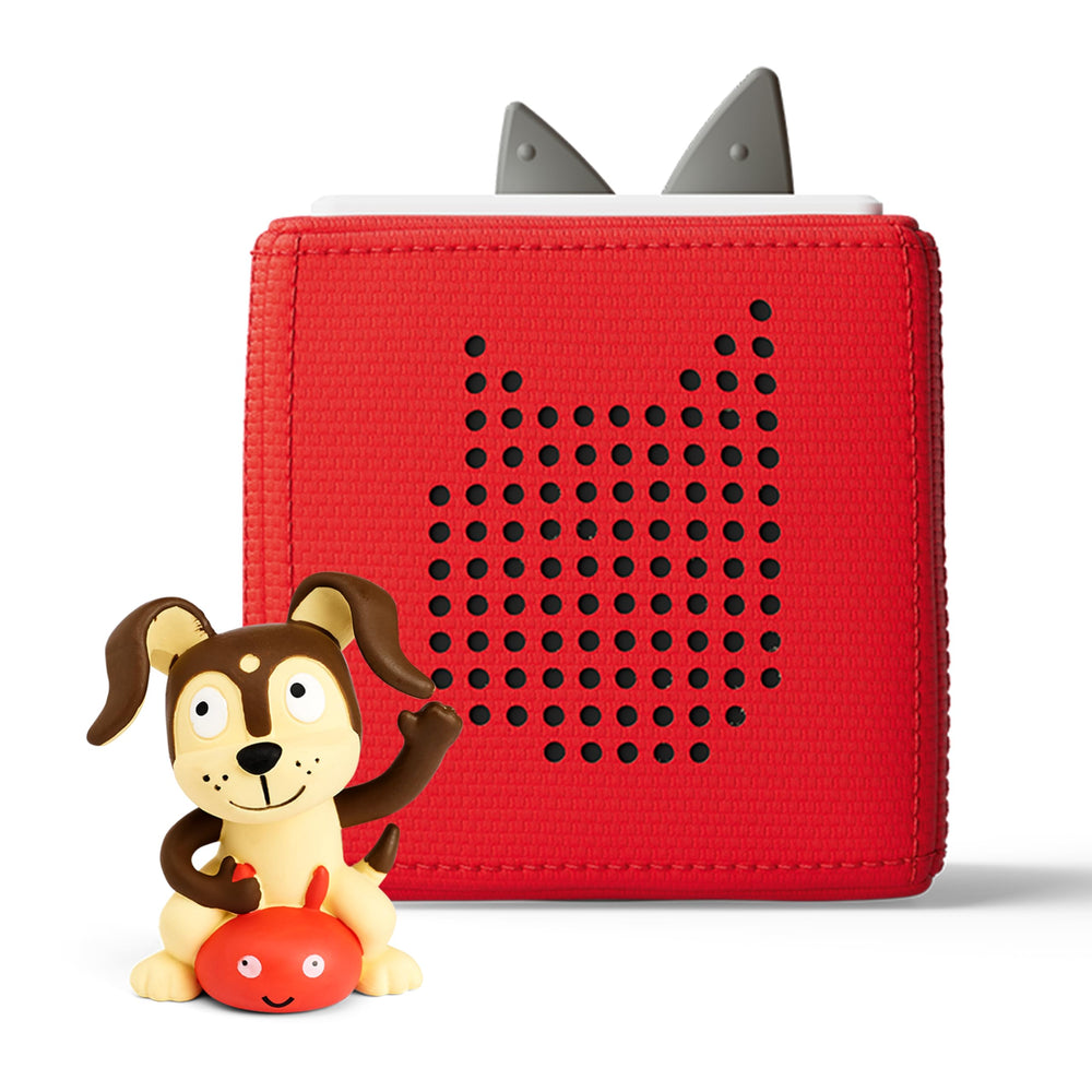 Tonies Toniebox Red front view with kid-friendly screen-free play idea