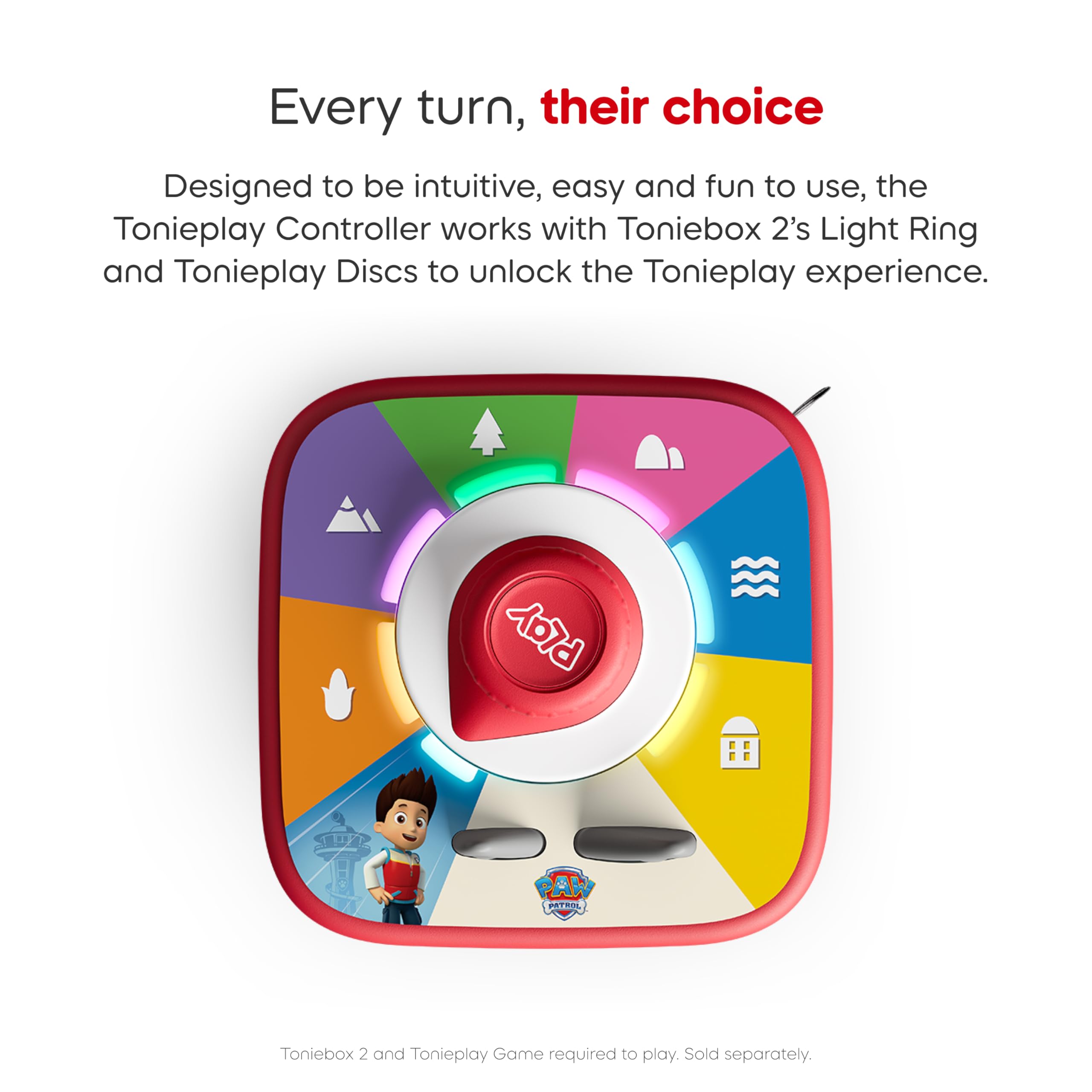 Tonies Tonieplay Controller story-play encourages turn-and-choose adventures.