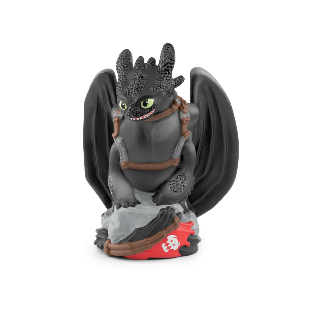 Tonies Toothless character promotes friendship and teamwork through engaging audio stories.
