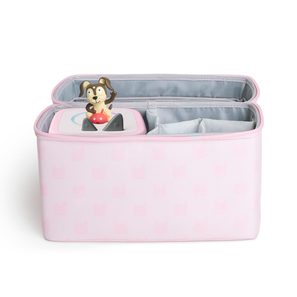 Tonies travel bag cloud pink easy-grab handle for quick carrying.