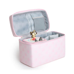 Tonies travel bag cloud pink packed with Toniebox 2 and accessories for adventures.