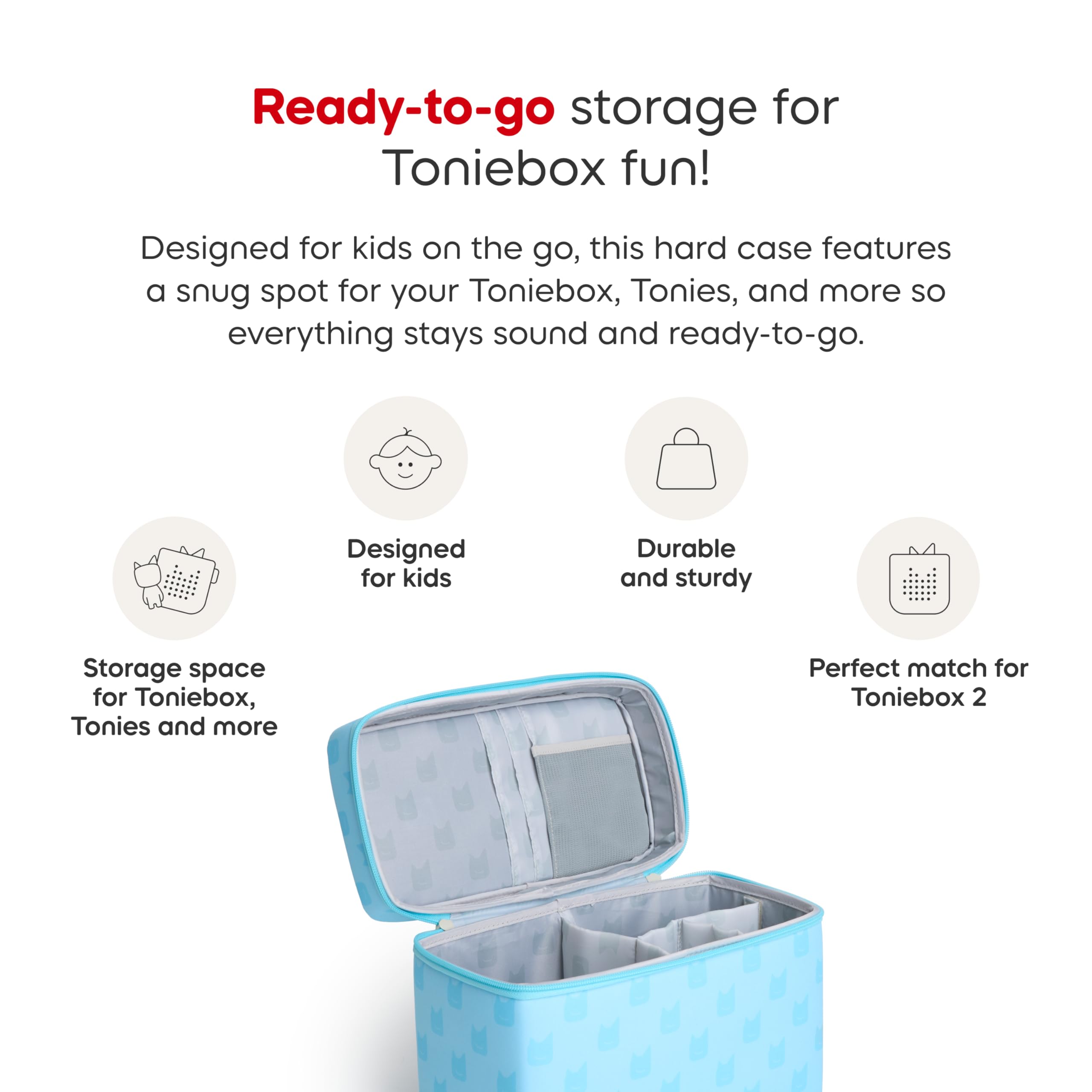 Tonies travel bag secure zipper protects contents during travel