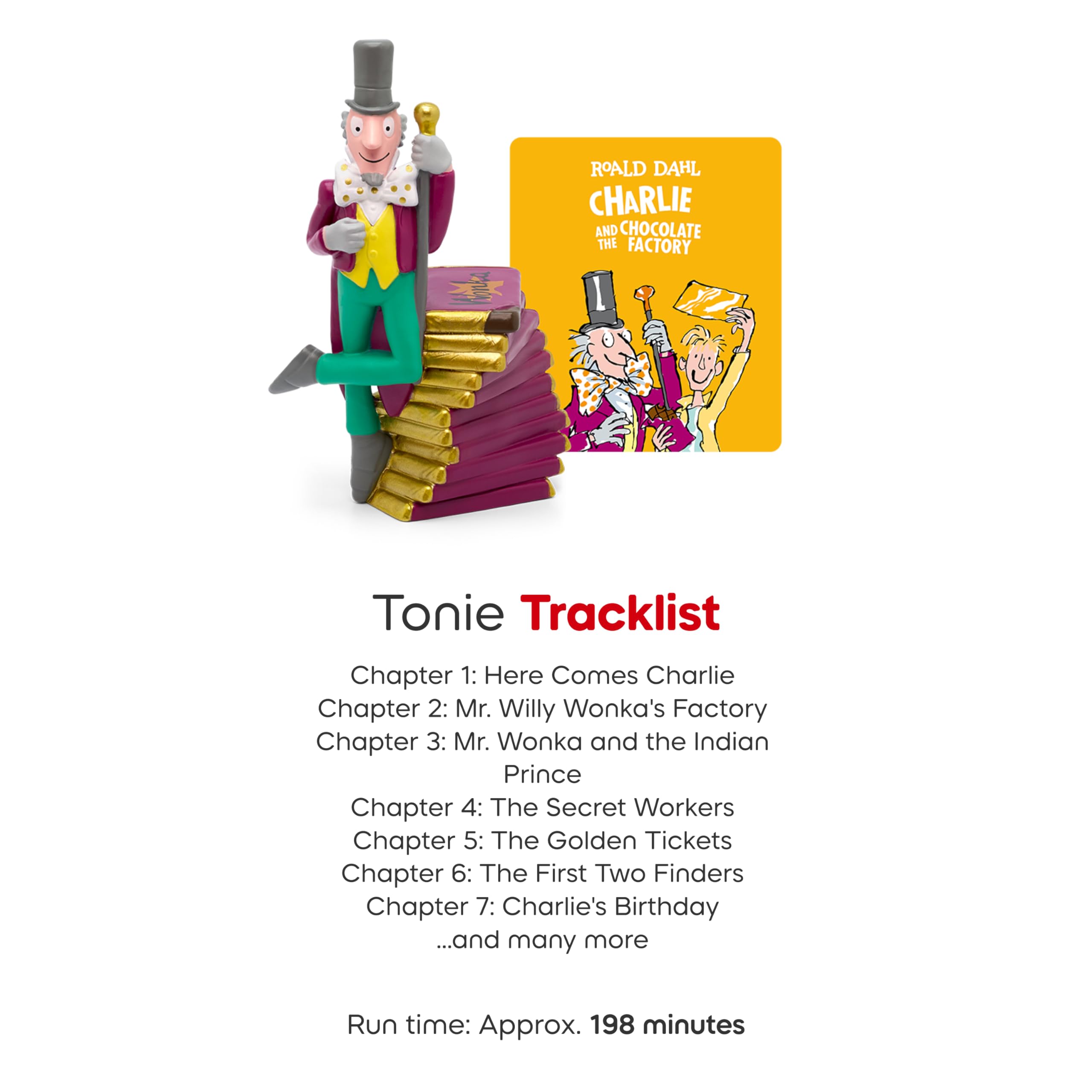 Tonies unabridged-willy-wonka story highlights full listening experience for kids.