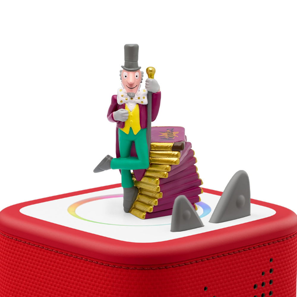 Tonies Willy Wonka story-audio delivers engaging narration for quiet time.