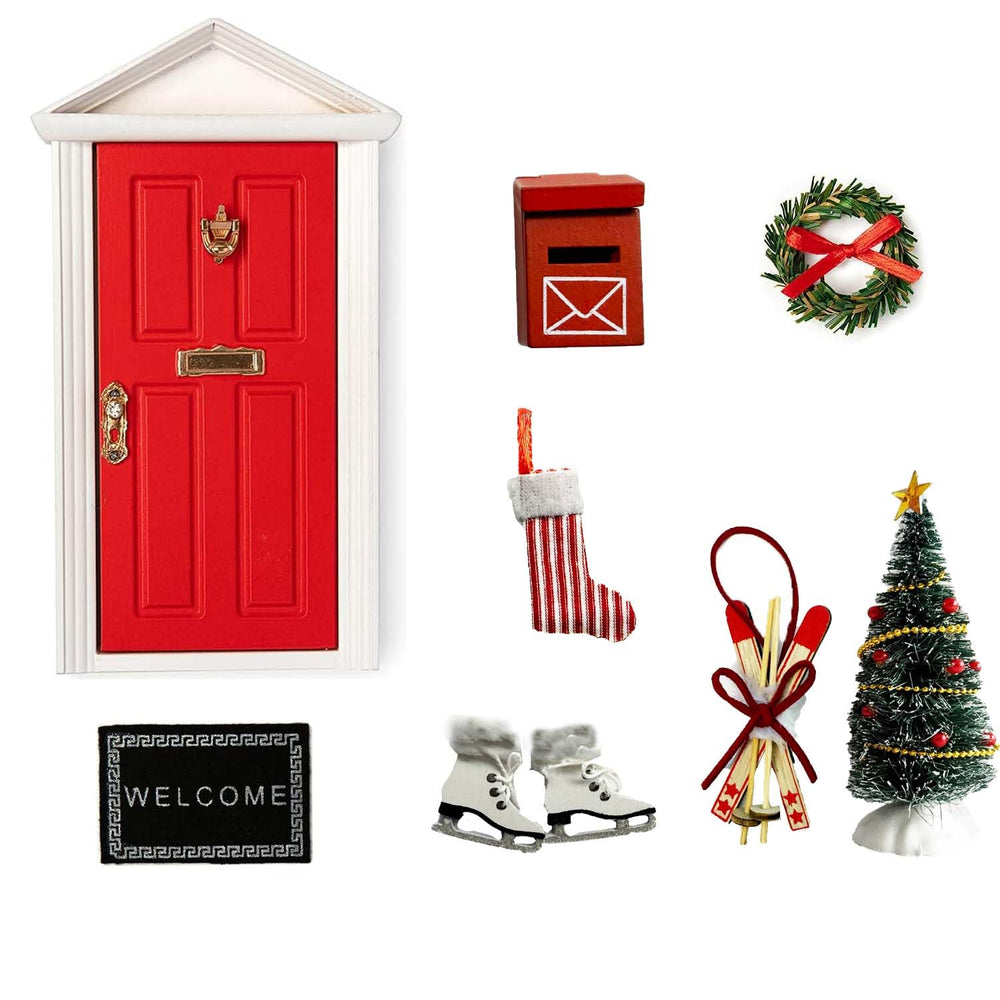 Tonttuovi elf door wood texture highlights natural craftsmanship perfect for cozy decor.